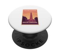 Gráfico artístico Sunset Charleston, Carolina del Sur, Carolina del Sur, SC, Dawn Travel PopSockets PopGrip Adhesivo