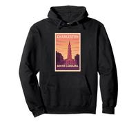 Gráfico artístico Sunset Charleston, Carolina del Sur, Carolina del Sur, SC, Dawn Travel Sudadera con Capucha