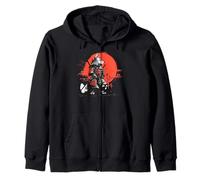 Gráfico artístico Ukiyo-e de Fox Warrior Japanese Sunset Sudadera con Capucha