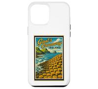Gráfico artístico vintage de Giant's Causeway, Antrim, Irlanda del Norte Carcasa para iPhone 12 Pro Max