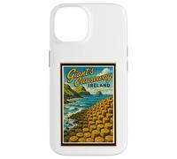 Gráfico artístico vintage de Giant's Causeway, Antrim, Irlanda del Norte Carcasa para iPhone 14