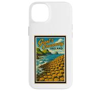 Gráfico artístico vintage de Giant's Causeway, Antrim, Irlanda del Norte Carcasa para iPhone 14 Plus