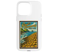 Gráfico artístico vintage de Giant's Causeway, Antrim, Irlanda del Norte Carcasa para iPhone 15 Pro Max