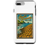 Gráfico artístico vintage de Giant's Causeway, Antrim, Irlanda del Norte Carcasa para iPhone 7 Plus/8 Plus