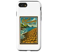 Gráfico artístico vintage de Giant's Causeway, Antrim, Irlanda del Norte Carcasa para iPhone SE (2020) / 7 / 8