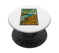 Gráfico artístico vintage de Giant's Causeway, Antrim, Irlanda del Norte PopSockets PopGrip Adhesivo