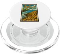 Gráfico artístico vintage de Giant's Causeway, Antrim, Irlanda del Norte PopSockets PopGrip para MagSafe