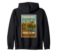 Gráfico artístico Vintage de Providence Rhode Island para Recuerdos de Viajes Sudadera con Capucha