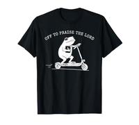 Gráfico bíblico Cristiano Off To Praise The Lord Frog Scooter Camiseta