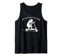 Gráfico bíblico Cristiano Off To Praise The Lord Frog Scooter Camiseta sin Mangas