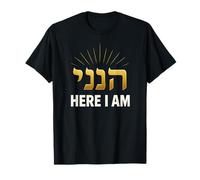 Gráfico bíblico Hebreo Hineni Here I Am Religious Faith Camiseta