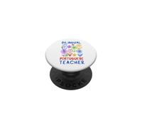 Gráfico bilingüe de Aula Floral para Profesor portugués PopSockets PopGrip Adhesivo