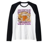 Gráfico Bootleg Meme de enfermedad celíaca divertido intolerante al gluten Camiseta Manga Raglan