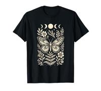 Gráfico botánico de Arte Popular de Fases Lunares de Polilla mística Camiseta