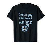 Gráfico casual azul pastel de Just a Guy Who Loves Anime Camiseta