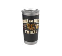 Gráfico «Chili and Beer That's Why I'm Here Food Lover» Vaso térmico de acero inoxidable de doble pared