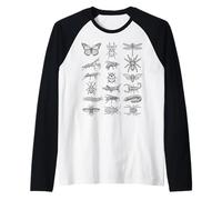 Gráfico científico de Historia Natural de Especies de Insectos de entomología Camiseta Manga Raglan