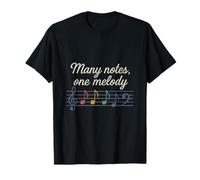 Gráfico Colorido de bastón Musical de Muchas Notas, una melodía Camiseta