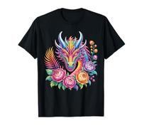 Gráfico colorido de flores de dragón de acuarela para mujeres y hombres Camiseta