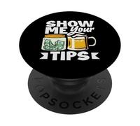 Gráfico cómico de Bartender Show Me Your Tips PopSockets PopGrip Adhesivo
