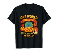 Gráfico cómico de One World One Family Pizza Unity Camiseta