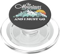Gráfico con Aires Retro de los 80: Mountains Are Calling & I Must Go PopSockets PopGrip para MagSafe