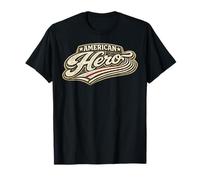 Gráfico con Escritura Vintage patriótica de American Hero, Retro, EE. UU. Camiseta