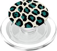 Gráfico con estampado de leopardo verde azulado: patrón de animales de guepardo de PopSockets PopGrip para MagSafe