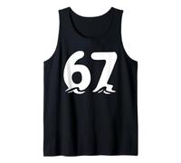 Gráfico con Letras de 67 Ondas y números, Estilo Ocean Surf Water Camiseta sin Mangas
