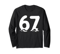 Gráfico con Letras de 67 Ondas y números, Estilo Ocean Surf Water Manga Larga