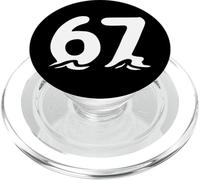Gráfico con Letras de 67 Ondas y números, Estilo Ocean Surf Water PopSockets PopGrip para MagSafe