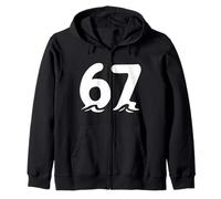 Gráfico con Letras de 67 Ondas y números, Estilo Ocean Surf Water Sudadera con Capucha