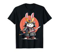 Gráfico Conejo Guerrero Puesta de Sol japonés Ukiyo-e Arte Camiseta