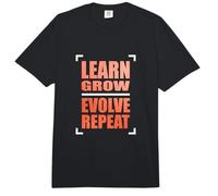 Gráfico Coral Color Learn Grow Evolve Repeat Coral Comfort Colors Adult Heavyweight T-Shirt