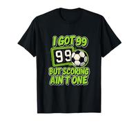Gráfico de Aficionado al fútbol con la Leyenda «Tengo 99 Problemas», Color Verde eléctrico Camiseta