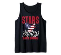Gráfico de águila patriótica de Estrellas y Bombas de baño Camiseta sin Mangas