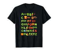 Gráfico de alfabetos de Alimentos Divertidos para niños Que aprenden visualmente A-Z Learning Camiseta