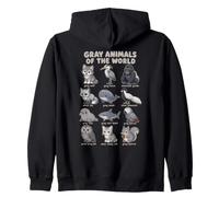 Gráfico De Animales Grises del Mundo, Vida Silvestre, Lobo, Sudadera con Capucha
