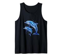Gráfico de animales marinos del océano para adultos y bebés nadando con delfines Camiseta sin Mangas