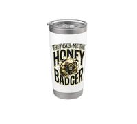 Gráfico de animales salvajes feroces They Call Me The Honey Badger Vaso térmico de acero inoxidable de doble pared