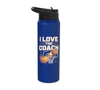 Gráfico de aro de baloncesto I Love The Coach Stainless Steel Insulated Water Bottle