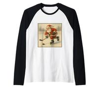 Gráfico de Arte de Papá Noel Retro de los años 50 Camiseta Manga Raglan