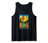 Gráfico de arte retro vintage de El Capitan Yosemite Park CA Camiseta sin Mangas