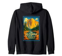 Gráfico de arte retro vintage de El Capitan Yosemite Park CA Sudadera con Capucha