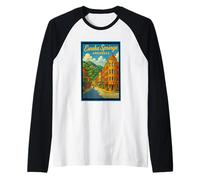Gráfico de arte retro vintage de Eureka Springs Arkansas AR Camiseta Manga Raglan
