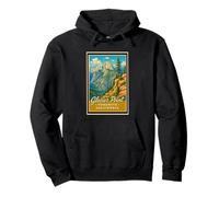 Gráfico de arte retro vintage de Glacier Point Yosemite Park CA Sudadera con Capucha