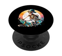 Gráfico de Aventura Esqueleto de Ciclismo Ride Your Bike PopSockets PopGrip Adhesivo