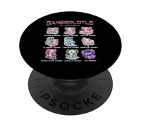 Gráfico de Axolotl de Gamesolotls of The World Cute Gamer PopSockets PopGrip Adhesivo