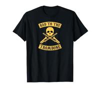 Gráfico de Bad To The Trombone Pun Skull Camiseta
