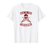 Gráfico de Bad To The Trombone Pun Skull Camiseta